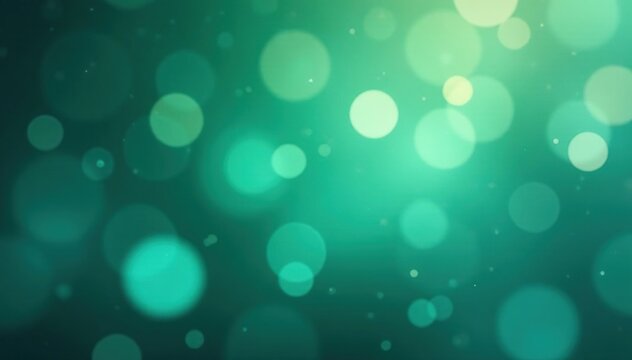 Soft bokeh orbs of teal, aqua, & emerald shimmer in a blurry abstract design, green, blur, circle