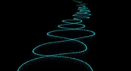 Abstract Teal Glowing Particle Trail Swirling Energy Dynamic Light Streak Futuristic Design