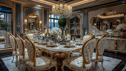 Fototapeta premium Classic vintage luxury room decor high resolution image