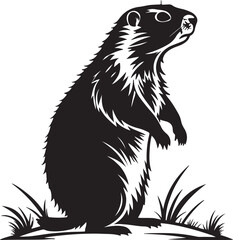 ground hog silhouette vector illustration