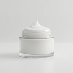 Realistic Image of White Cream Jar For Beauty Skin Moisturizer Care