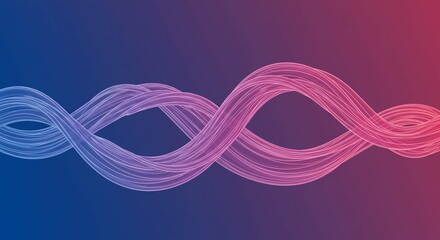 Fototapeta premium Abstract Swirling Wave Lines Pink and Blue Gradient Digital Art Background