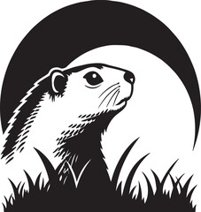 ground hog silhouette vector