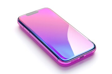 3D Style Modern Smartphone Icon with Reflective Surface.