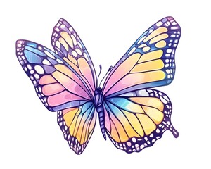 Obraz premium Pastel-colored butterfly with vibrant wings and intricate details