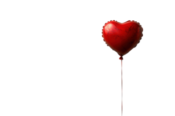 A red heart balloon alone