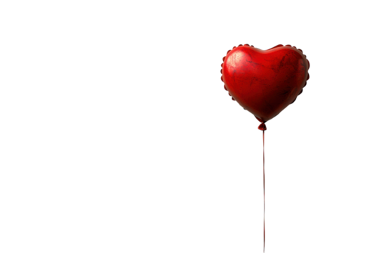 A red heart balloon alone