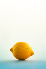 lemon isolated on white, water droplets, yellow, citrus 