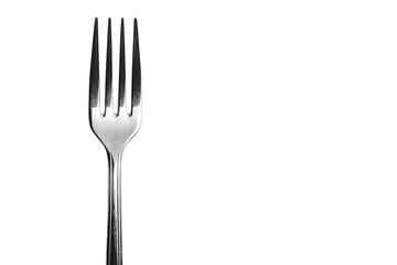 A silver fork on black space