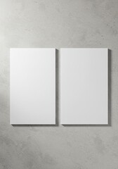 Realistic Two Poster Mockup Templates on White Grunge Background