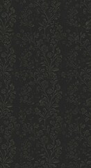 Dark Gray Floral Damask Seamless Pattern Texture