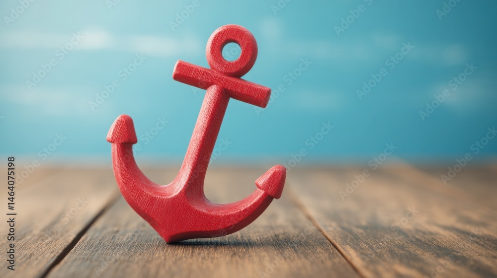 Poster ai decision anchor icon concept representing stable action guide for real-time decision making and s