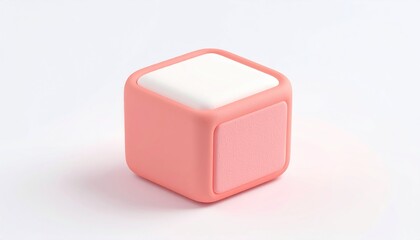 Fototapeta premium Pink and White Rounded Cube