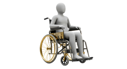 Isolated Figure Sitting in a Wheelchair