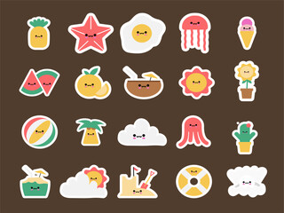 Kawaii Summer Tropical Illustration