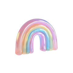 Fototapeta premium Iridescent Pastel Rainbow Arch - 3D Render