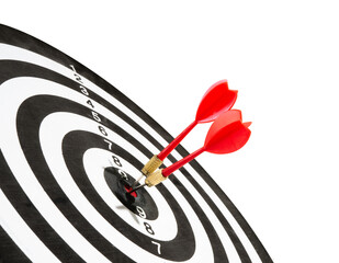 two red dart on target isolated