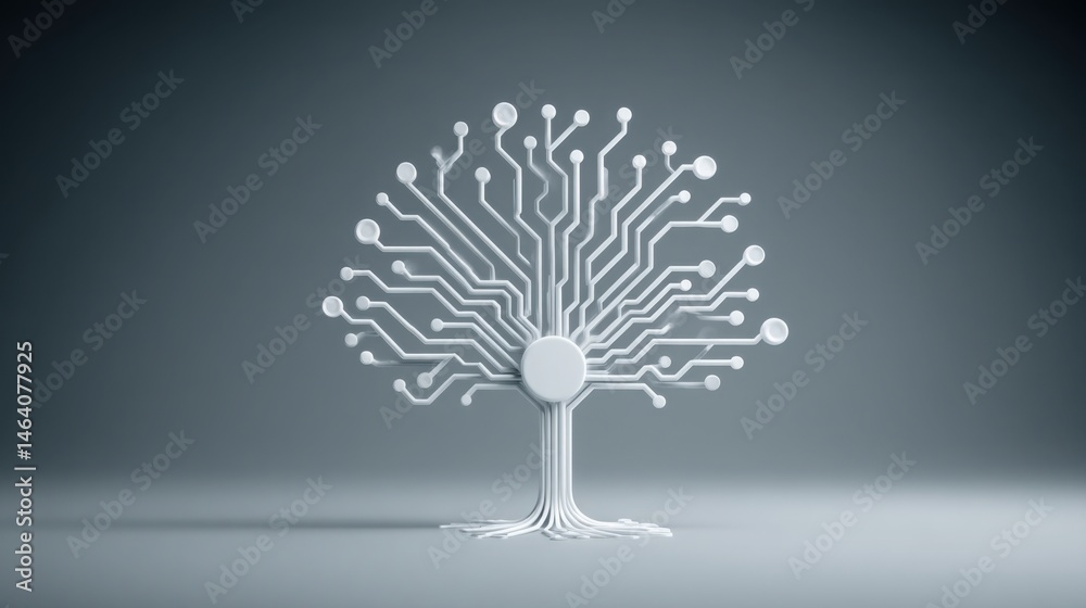 Poster advanced automated growth structure icon illustrating ai business design for future-oriented digital