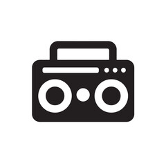 Boombox with Speaker Silhouette, Smooth Minimal Shape Vector