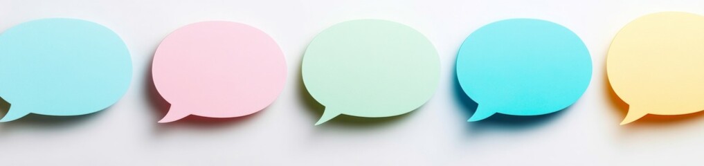 Colorful Speech Bubbles On White Background