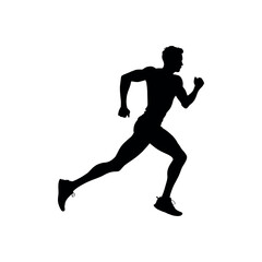 an athlete running view to the right