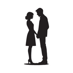 a pair of lovers facing each other