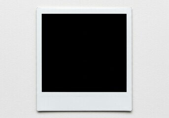 Blank instant frame with white border on a white background for image insertion