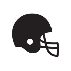 Football Helmet Side View Silhouette, Bold Sports Equipment Icon Vector