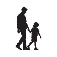 silhouette of a father and son