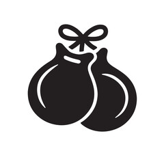Pair of Castanets Silhouette, Bold Simple Musical Instrument Icon Vector