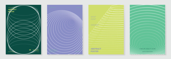 Fototapeta na wymiar Abstract line wave poster background vector set. Cover template with vibrant perspective dot halftone, line wave. Ideal design for social media, cover, banner, music, ads.