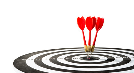 three red dart on target isolated