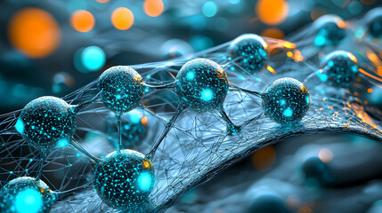 Abstract Technological Network Design with Turquoise Spheres