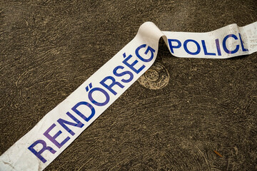 hungarian police tape , crime investigation