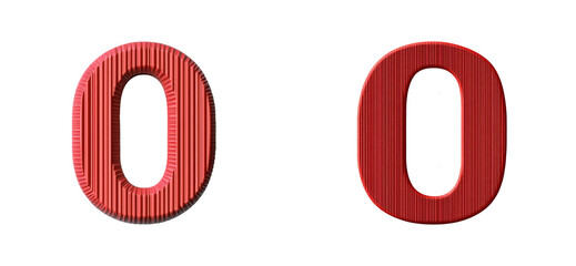 Crimson Number Zero Duo, Embossed Texture Display «, cut out transparent"