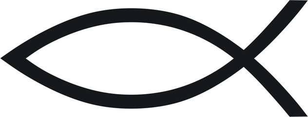 Ichthys (fish) - vector, the sign symbolizes the first Christians and Jesus Christ