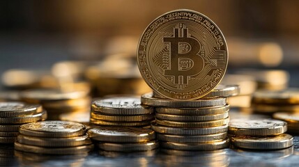 Golden Cryptocurrency Coins