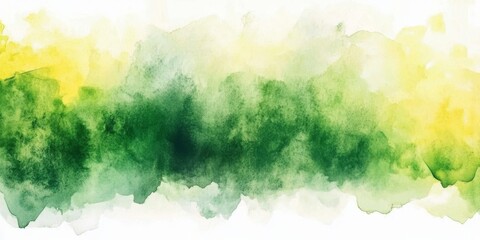 Fototapeta premium Abstract Watercolor Landscape Green and Yellow Gradient