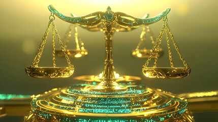 Golden Scales Of Justice Illustration