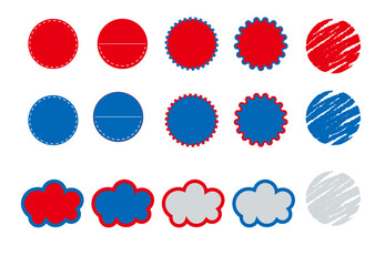 赤と青のアイコンセット