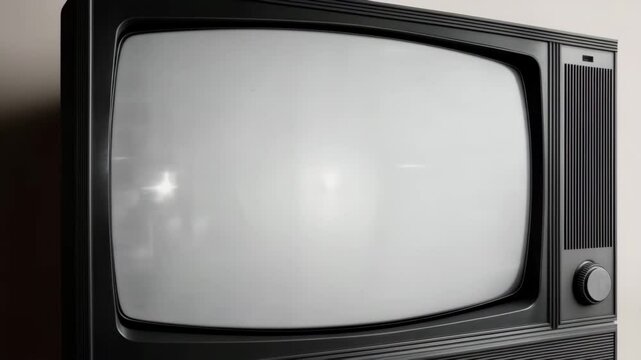 Retro vintage television screen with blank display and emergency powers technology during lockdown mandate control measures crisis