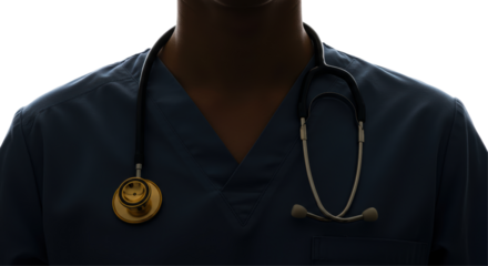 Isolated Doctor Silhouette with Stethoscope