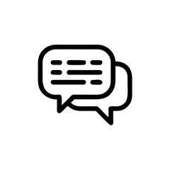 Speech Bubbles Outline Icon on White Background  