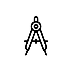 Compass tool icon in minimalist design on white background  
