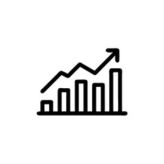 growth indicator icon showing upward trend in black and white style  