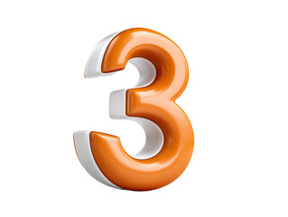 Naklejka premium An Artistic Representation of the Number Three in Orange and White Combined with Important Musical Note Symbols Creating a Unique Conceptual Piece