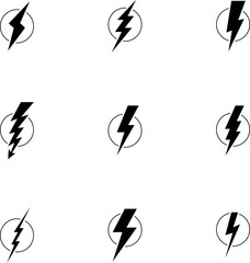 Electric power vector icon, Lightning symbol. Lightning bolt sign. Energy and thunder electricity symbol. Power or fast speed icon, logo, UI, app, website element.