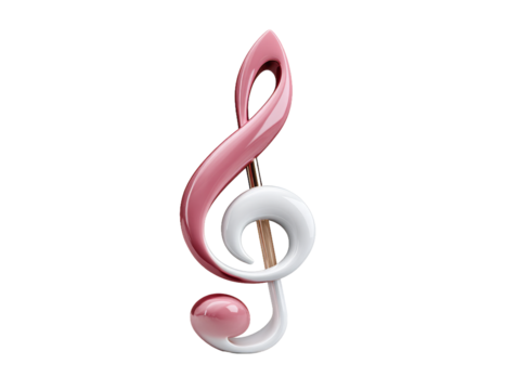 The Elegant Fusion of Pink and White Treble Symbols Highlighting the Significance of Important Musical Note Elements in Visual Art