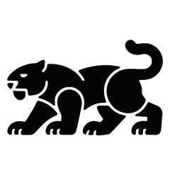black silhouette illustration of a panther. This vector artwork captures the grace and strength of this majestic animal.
