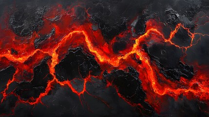 Molten Majesty: A dramatic close-up captures the raw power and fiery beauty of molten lava, winding its way through a landscape of cool, dark rock.